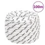 White polyester braided boat rope 14 mmx100 m by vidaXL, Ropes and metal cords - Ref: Foro24-152781, Price: 77,29 €, Discount: %