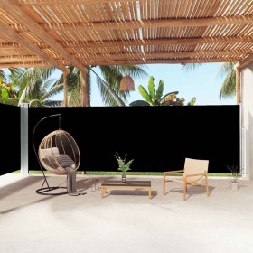 Toldo lateral retráctil negro 200x1000 cm