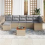 Conjunto de sofá de jardín 8 pcs Beige Poliratán