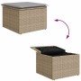Conjunto de sofá de jardín 8 pcs Beige Poliratán