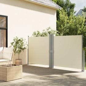 Toldo lateral retráctil crema 140x1200 cm