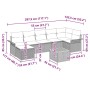 Conjunto de sofá de jardín 8 pcs Negro Poliratán