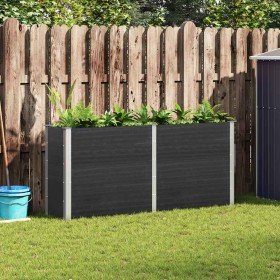 Arriate elevado de jardín WPC gris 200x50x91 cm en Maceteros y jardineras | Comprar online en Foro24