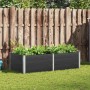 Arriate de WPC gris 200x100x54 cm