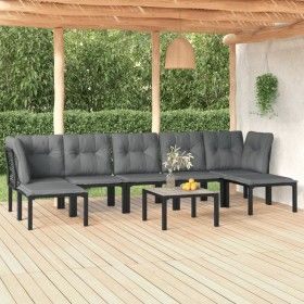 Gartenmöbel-Set 8 Stück aus schwarzem und grauem synthetischem Rattan von vidaXL, Gartensets - Ref: Foro24-3187765, Preis: 33...