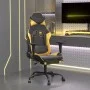 Silla gaming masaje y reposapiés cuero sintético negro dorado by vidaXL, Gaming chairs - Ref: Foro24-345413, Price: 119,83 €,...