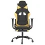 Silla gaming masaje y reposapiés cuero sintético negro dorado by vidaXL, Gaming chairs - Ref: Foro24-345413, Price: 119,83 €,...