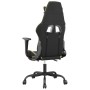 Gaming-Stuhl mit Massagefunktion und Fußstütze aus schwarzem Kunstleder mit goldenen Akzenten. von vidaXL, Gaming-Stühle - Re...