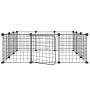 Jaula para mascotas de 12 paneles puerta acero negro 35x35cm de vidaXL, Jaulas y habitáculos para animales pequeños - Ref: Fo...