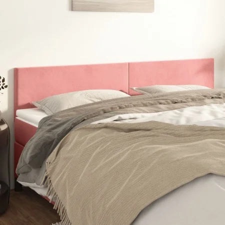 Headboards 2 units of pink velvet 100x5x78/88 cm by vidaXL, Headboards and footboards - Ref: Foro24-345863, Price: 53,71 €, D...