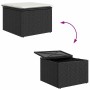 Conjunto de sofá de jardín 9 pcs Negro Poliratán