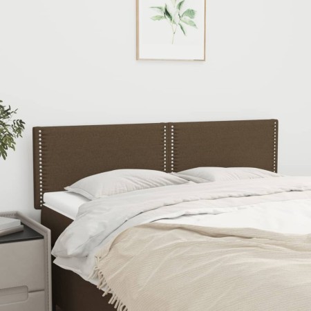 Headboards 2 units dark brown fabric 72x5x78/88 cm by vidaXL, Headboards and footboards - Ref: Foro24-345927, Price: 35,42 €,...