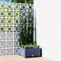 Jardinera con enrejado PP azul gris 40x40x121,5 cm