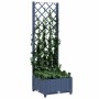 Jardinera con enrejado PP azul gris 40x40x121,5 cm