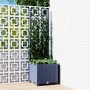 Jardinera con enrejado PP azul gris 40x40x136 cm