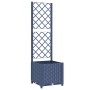 Jardinera con enrejado PP azul gris 40x40x136 cm