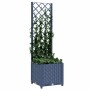 Jardinera con enrejado PP azul gris 40x40x136 cm