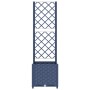 Jardinera con enrejado PP azul gris 40x40x136 cm