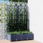 Jardinera con enrejado PP azul gris 80x40x121,5 cm