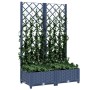 Jardinera con enrejado PP azul gris 80x40x121,5 cm