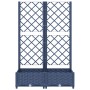 Jardinera con enrejado PP azul gris 80x40x121,5 cm