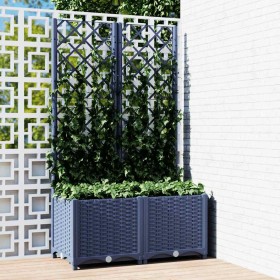 Jardinera con enrejado PP azul gris 80x40x136 cm
