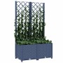 Jardinera con enrejado PP azul gris 80x40x136 cm