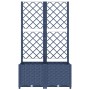 Jardinera con enrejado PP azul gris 80x40x136 cm