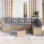 Conjunto de sofá de jardín 9 pcs Beige Poliratán