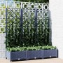 Jardinera con enrejado PP azul gris 120x40x121,5 cm