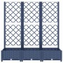 Jardinera con enrejado PP azul gris 120x40x121,5 cm