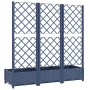 Jardinera con enrejado PP azul gris 120x40x121,5 cm