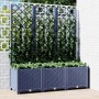 Jardinera con enrejado PP azul gris 120x40x136 cm