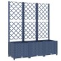 Jardinera con enrejado PP azul gris 120x40x136 cm
