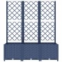 Jardinera con enrejado PP azul gris 120x40x136 cm