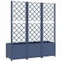 Jardinera con enrejado PP azul gris 120x40x136 cm
