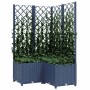 Jardinera con enrejado PP azul gris 80x80x136 cm