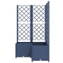 Jardinera con enrejado PP azul gris 80x80x136 cm