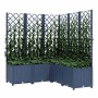 Jardinera con enrejado PP azul gris 120x120x136 cm