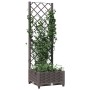 Jardinera con enrejado PP marrón 40x40x121,5 cm