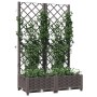 Jardinera con enrejado PP marrón 80x40x121,5 cm