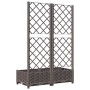 Jardinera con enrejado PP marrón 80x40x121,5 cm