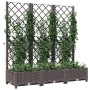 Jardinera con enrejado PP marrón 120x40x121,5 cm