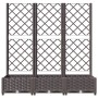 Jardinera con enrejado PP marrón 120x40x121,5 cm