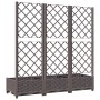 Jardinera con enrejado PP marrón 120x40x121,5 cm