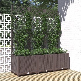 Jardinera de jardín con enrejado marrón 120x40x136 cm PP en Maceteros y jardineras | Comprar online en Foro24