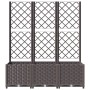 Jardinera con enrejado PP marrón 120x40x136 cm