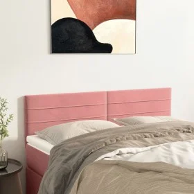 Cabeceros 2 unidades terciopelo rosa 72x5x78/88 cm de vidaXL, Cabeceros y pies de cama - Ref: Foro24-346157, Precio: 52,80 €,...