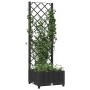 Jardinera con enrejado PP negro 40x40x121,5 cm