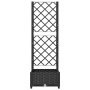 Jardinera con enrejado PP negro 40x40x121,5 cm